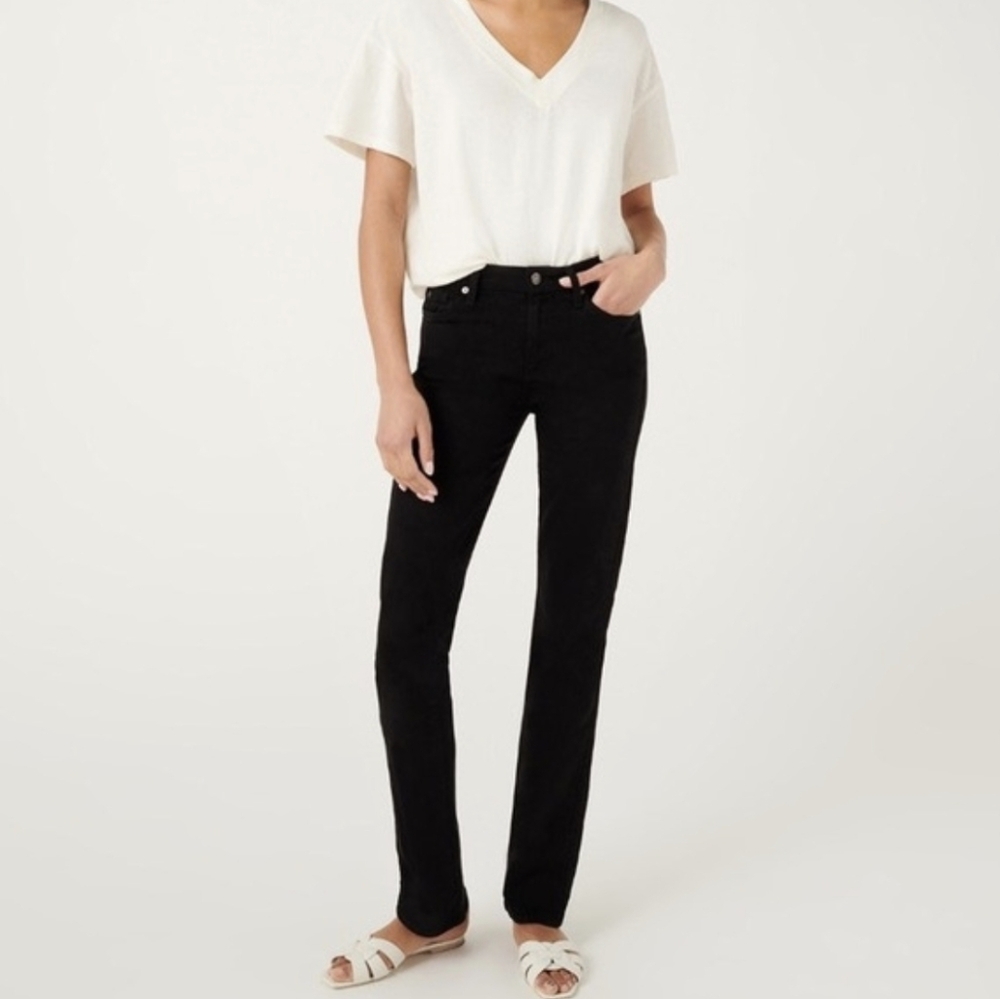 7 For All Mankind Black Straight Leg Jeans